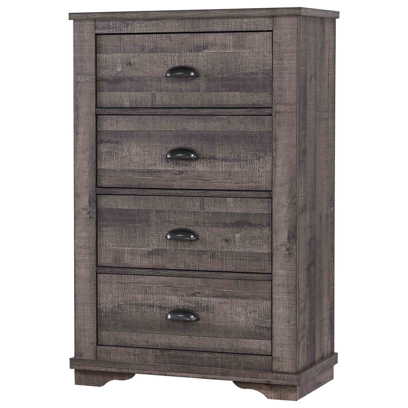 Commode 4 tiroirs en bois Hindsville