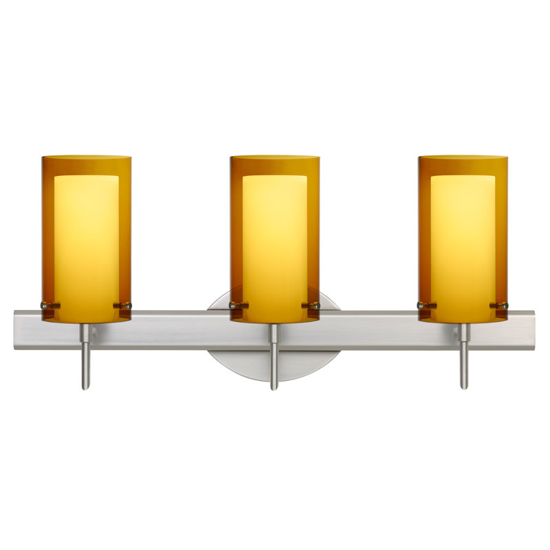 Morena 3 - Light Dimmable Vanity Light, Satin Nickel, Transparent Armagnac/Opal