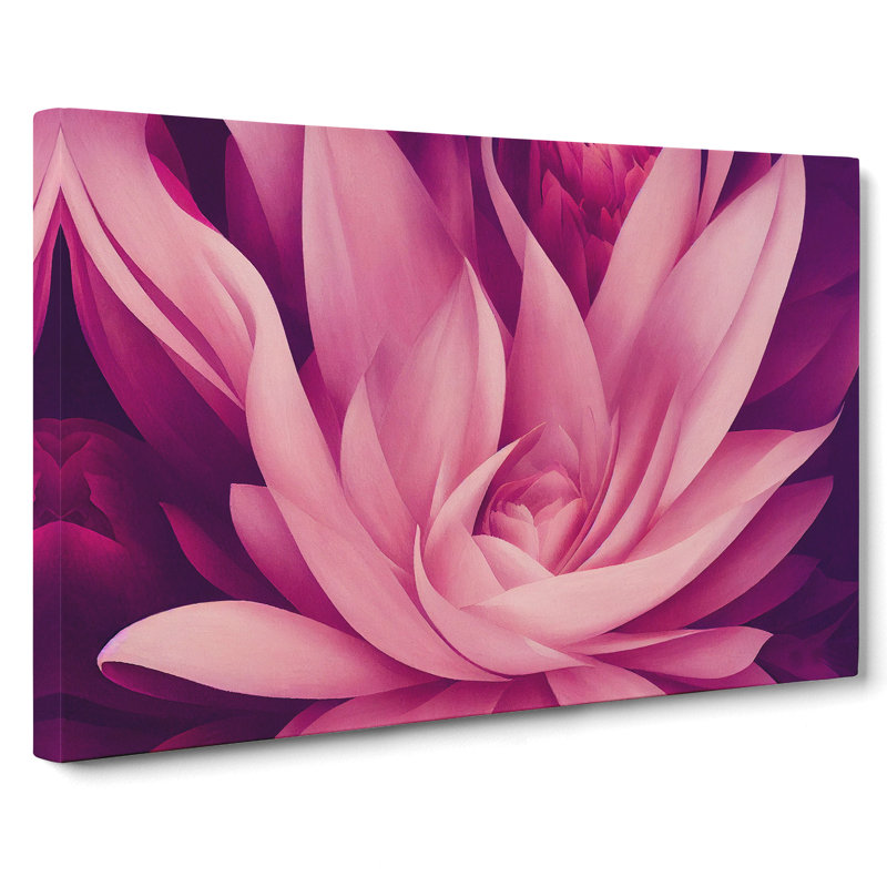 Beautiful Modern Flower Art - Wrapped Canvas Print, 35cm H x 50cm W x 3cm D