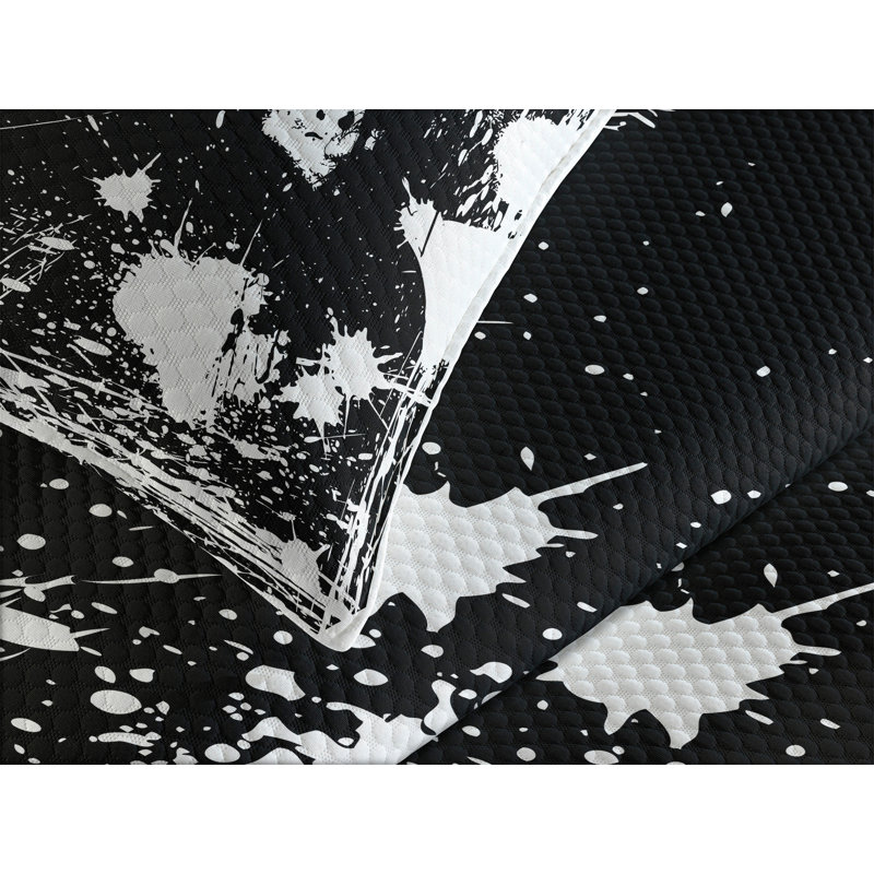 Ambesonne Zombie Bedspread Set Crazy Man Horror Black White, King Bedspread + 2 Standard Shams
