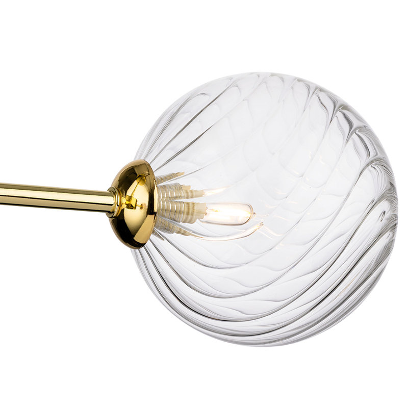 Glass Flush Mount, 4, Brass