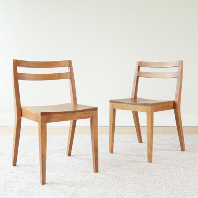 Brevard Slatted Solid Wood Side Chair (Set of 2)