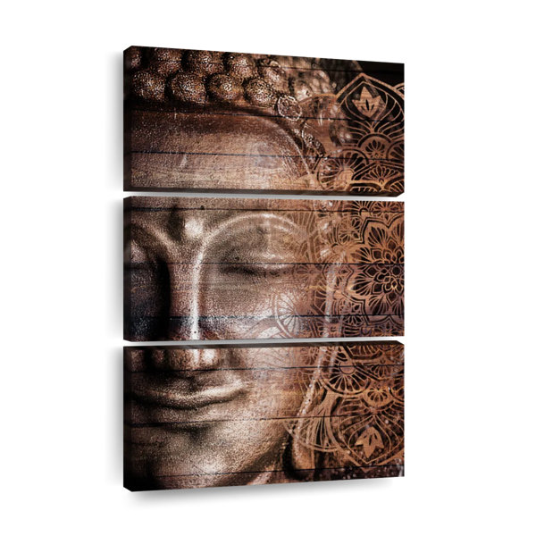 Elephant Stock Buddha Mandala And Buddha On Canvas 3 Pieces by ...