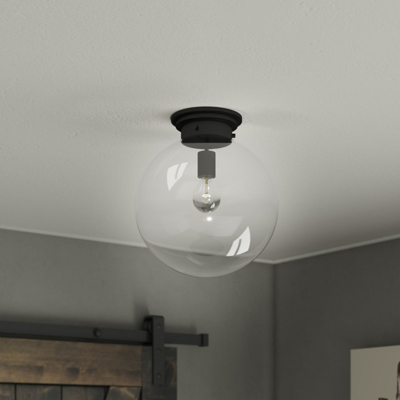 Plafonnier semi-encastré simple en forme de globe à 1 lumière de 12 po Blas