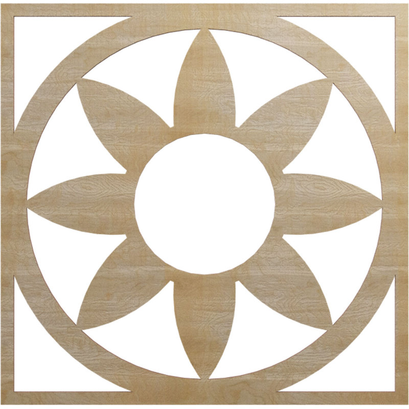 30"OD x 10 3/8"ID x 1/4"T Blume Wood Fretwork Pierced Ceiling Medallion, Birch, Hickory, 26" H x 26" W x 0.25" D