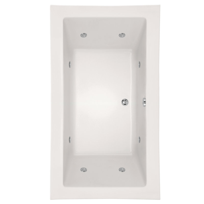 Kayla 74'' L Bathtub, White, Satin Chrome