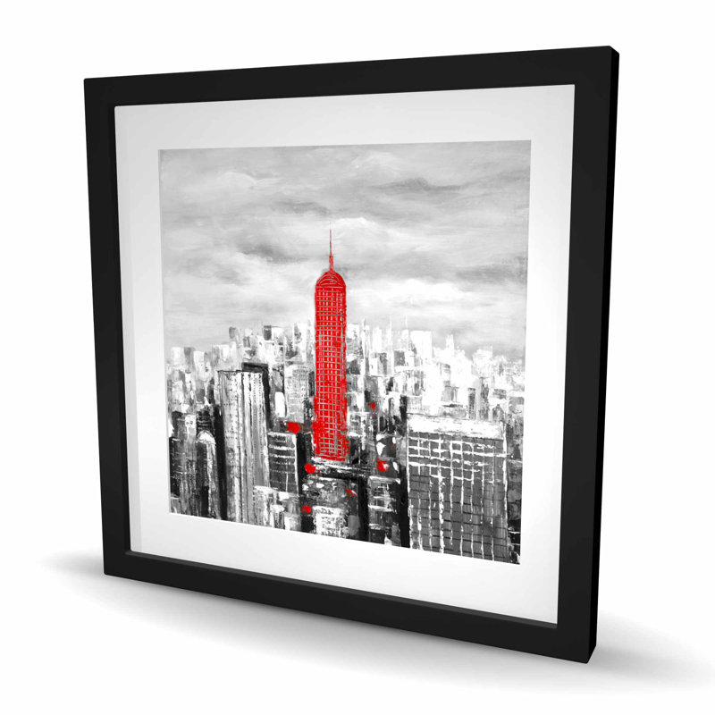 Impression de l'Empire State Building | Décoration industrielle encadrée mat