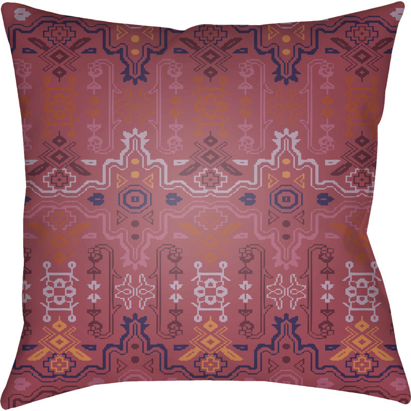 Yindi Indoor/Outdoor Throw Pillow, 22" H x 22" W x 5" D, Red