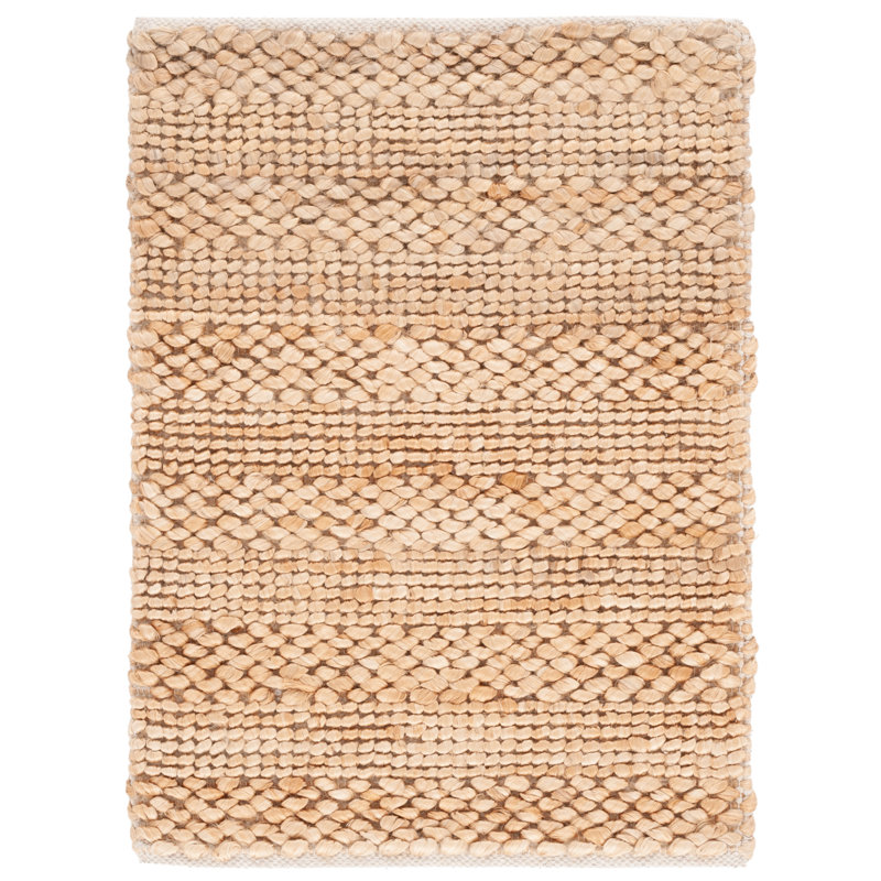 Khamir Natural Fiber Flat Weave Jute/Cotton Solid Color Rug in Brown, Square 6'