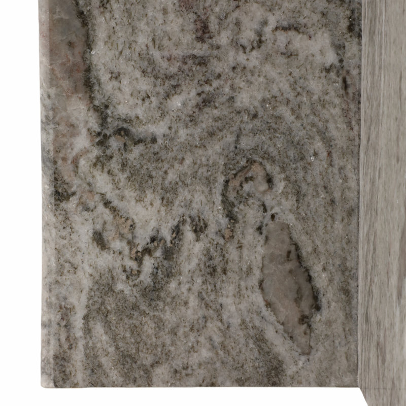 Petite table en marbre Rommi, blanc, H 16 po x l 18 po x P 18 po