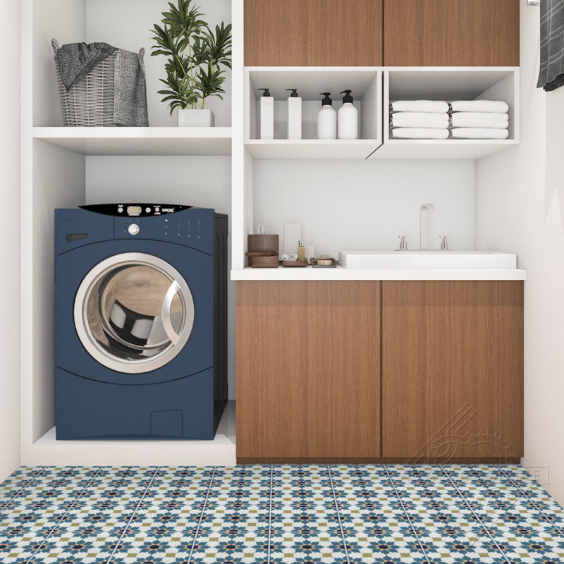Casablanca 7.87 in. x 7.87 in. Matte Tile, Navy