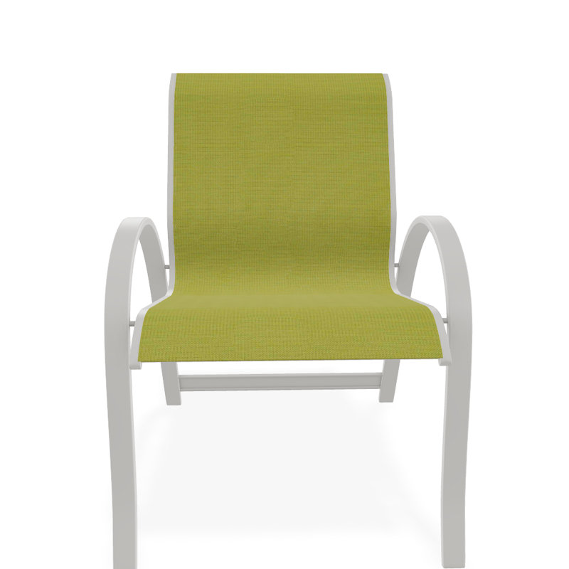 Fauteuil de salle à manger empilable Hiraku, Lime 38D Sunbrella®, Neige