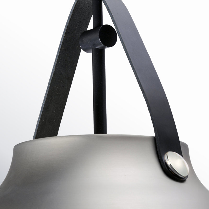 Luminaire suspendu en forme de dôme 1 lumière Gianni, Noir / platine brossé, H 14,5 po x l 14,25 po x P 14,25 po