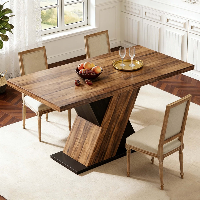 Table de salle à manger en bois pour 4 à 6 personnes