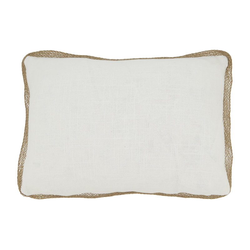 Off-White Cotton Rectangular Lighthouse Throw Pillow Cover