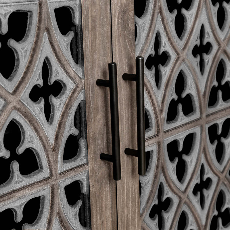 Armoire antique à quatre portes, Brun antique