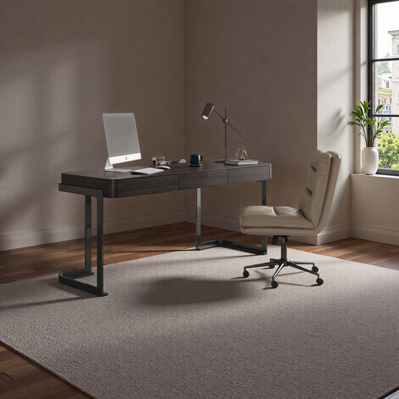 Modern Minimalist Designer Desk, 29.52" H x 55.11" W x 23.62" D