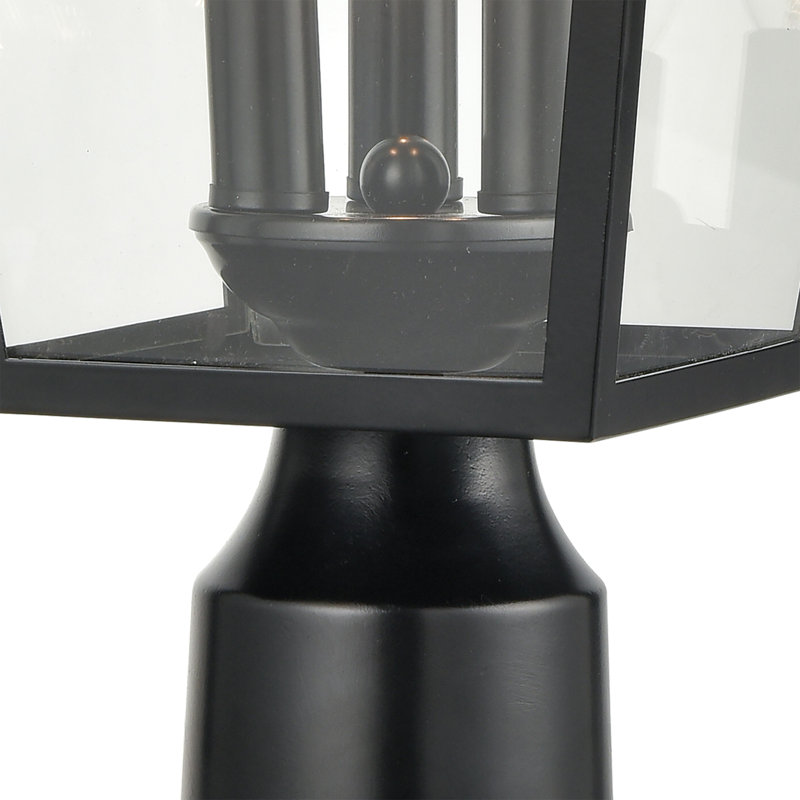 Lampadaire d'extérieur 3 lumières de 19 po de hauteur Main Street - Noir