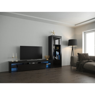 Earle Modern Entertainment Center with High Gloss Finish