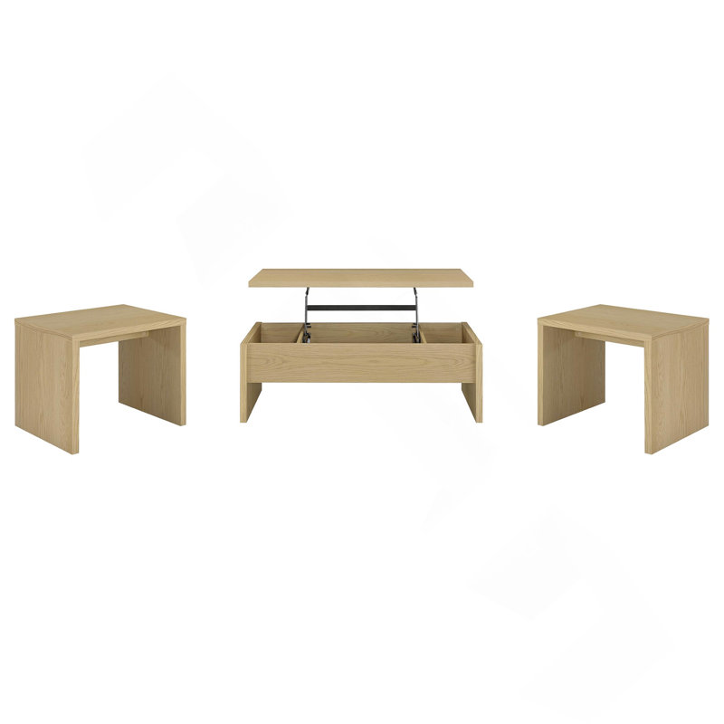 Ensemble de tables basses 3 pièces Light Oak