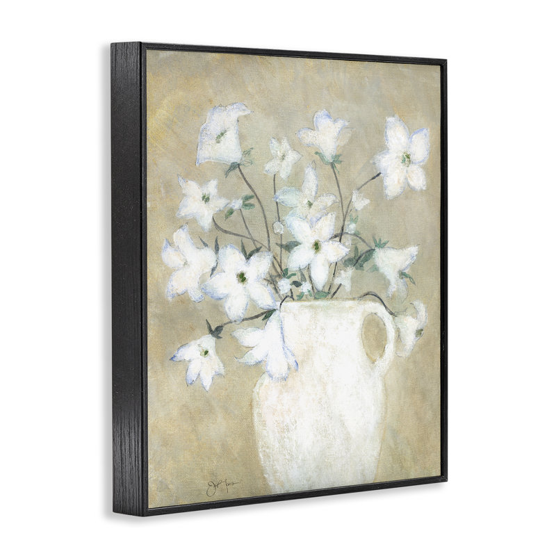 «Beige Rustic Pottery», art de la giclée encadrée par Janet Tava, H 20 po x l 16 po, Giclée encadrée noir minuit
