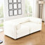 Chenille blanche 2 avec rangement, moderne, cylindrique et pour une expérience confortable, option de mobilier de salon en tissu, ergonomique, peu encombrante-616232614