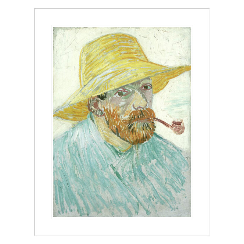 Autoportrait avec tuyau et chapeau de paille par Vincent van Gogh, H 29,5 po x l 23,17 po