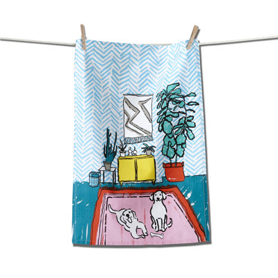 Playful Dogs Dishtowel
