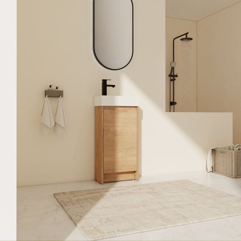Tynie 16.13'' Single Bathroom Vanity with Ceramic Top