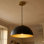 Luminaire à 1 lumière Meromian en noir mat avec laiton naturel