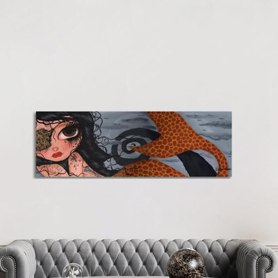 Cleo The Mermaid by Dottie Gleason - Panoramic Painting on Canvas