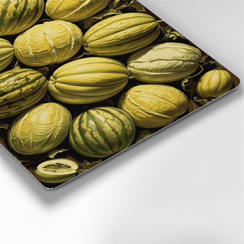Art mural en métal fruits brun melon, H 24 po x l 36 po