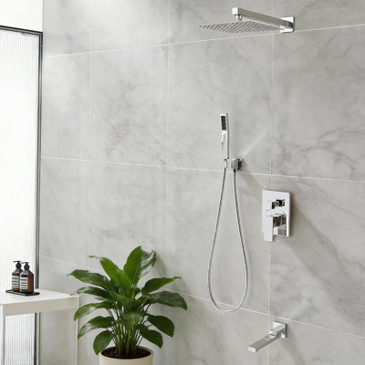 Robinet de baignoire mural pivotant avec douche à main