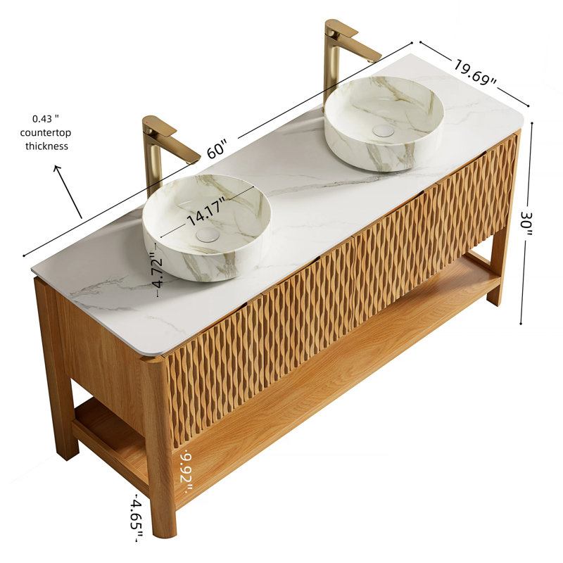 Meuble-lavabo de salle de bain, 60" W