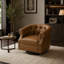 Fauteuil d'appoint pivotant moderne avec dossier incurvé et revêtement de qualité supérieure pour un salon confortable