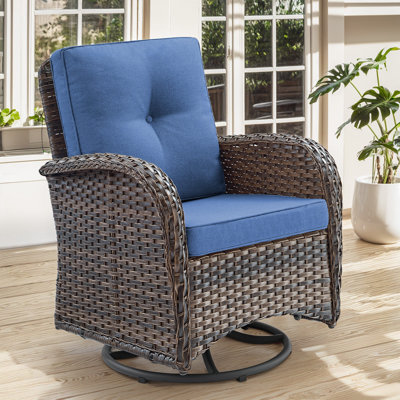Valierius Comfortable Wicker Swivel Rocker Patio Chair - Perfect For Outdoor Relaxation, Front Porch, Or Garden Stylish Design For Cozy Gatherings & P by Red Barrel Studio