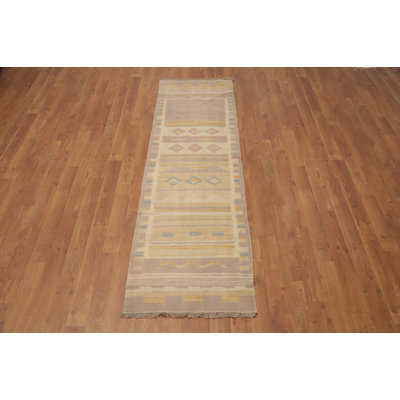 Geometric Kilim Handwoven Runner Rug 2x6