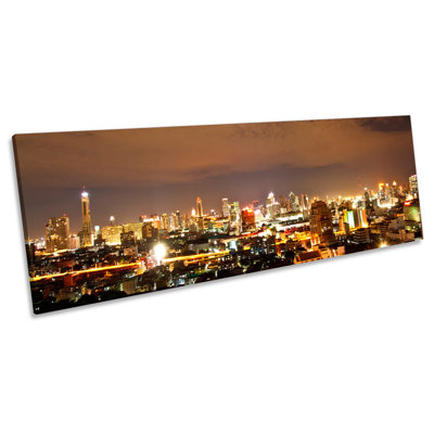 Bangkok Thailand Skyline - Wrapped Canvas Panoramic Art Prints