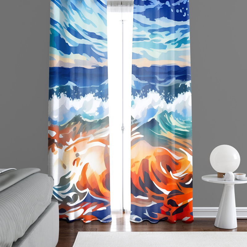 Paire de rideaux semi-transparents en polyester Debbora, L 20 po x L 52 po
