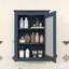 Armoire de salle de bain murale à miroir avec tablettes réglables et porte à fermeture en douceur-1938582436