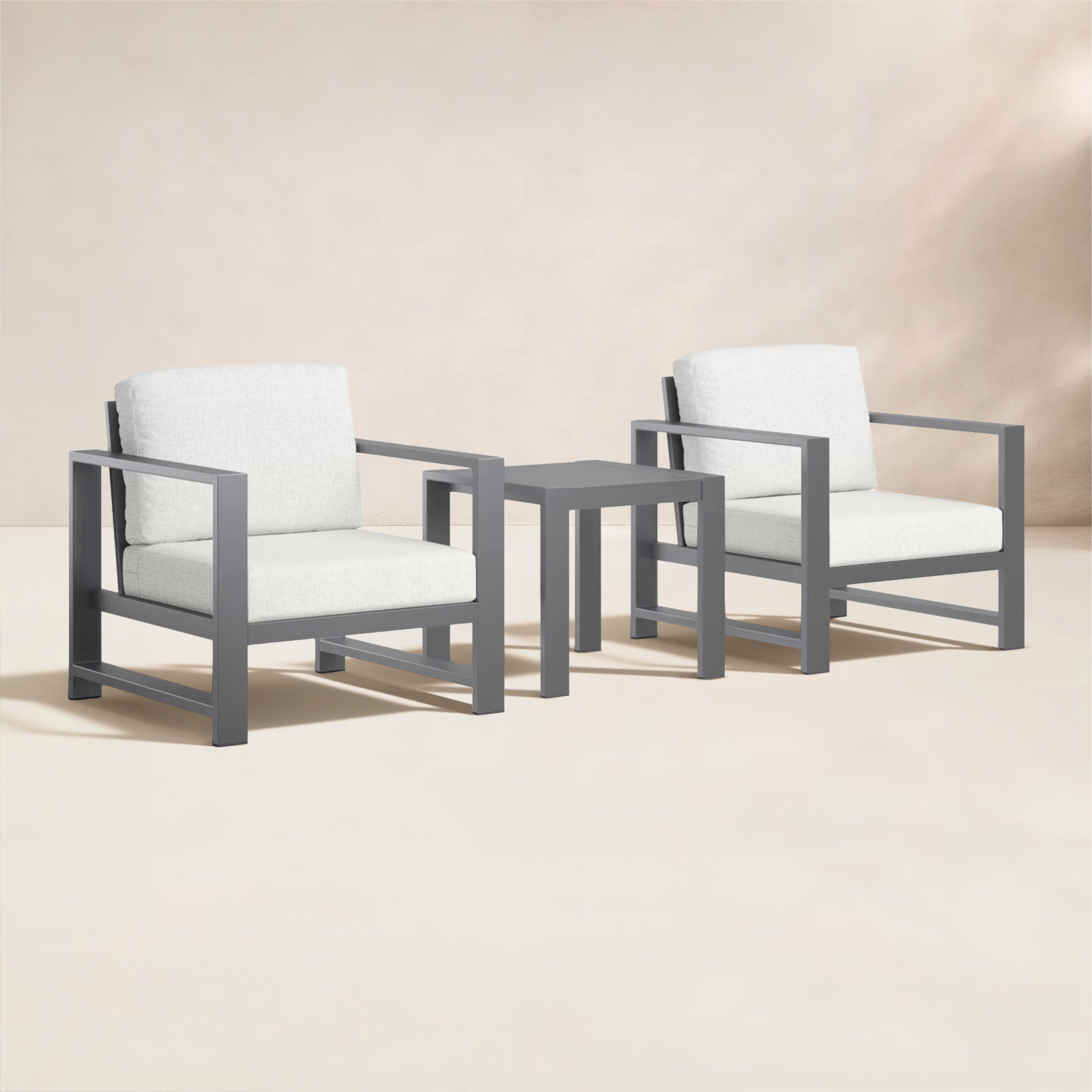 Dulcie 2-Person Sunbrella® Patio Seating Group, Canvas White Sunbrella® Canvas