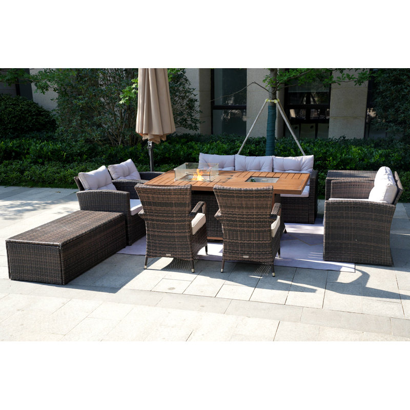 9 - Person Patio Conversation Set with Cushions