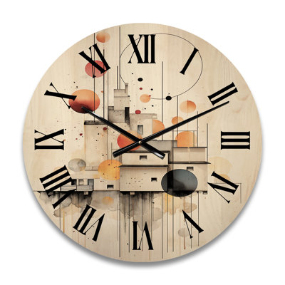 Horloge murale géante moderne en bois Discovery
