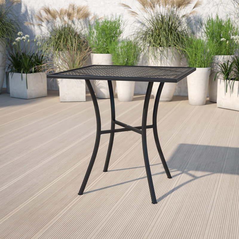 Table patio en acier de qualité commerciale de 28 po Chanea par Flash Furniture, Noir