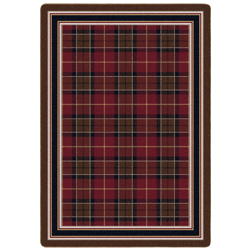 Alminus Design Center Magee Garnet Plaid Area Rug, Rectangle 7'8" x 10'9"