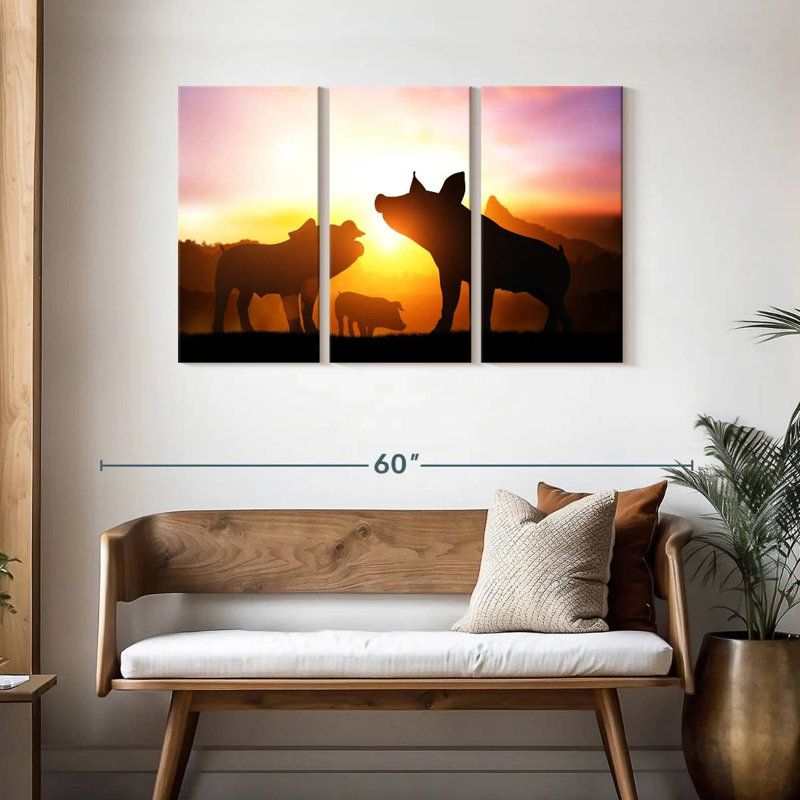 Brampt Pig Silhouettes, 28" H x 45" W