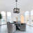 6-Light 15 in. Dimmable Modern Industrial Geometric Candle Style Chandelier with Square Open Frame For Kitchen Island Living Room And Entryway -1841433443