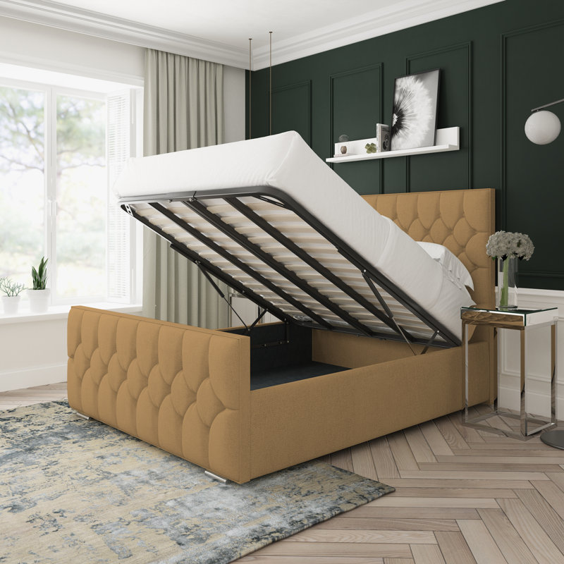 Upholstered Divan Bed, Double (4'6), Latte