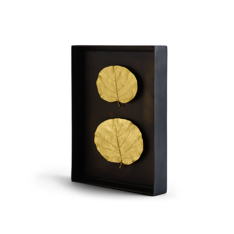 Botanical Leaf Shadow Box, Gold