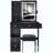 Small Size Left Drawer Desktop Vanity Table + Cushioned Stool, 2 AC+2 USB Power Station, Hair Dryer Bracket, Extra Large Touch Control Sliding LED Mirror, Tri-Color Switching, Brightness Adjust-1669419660